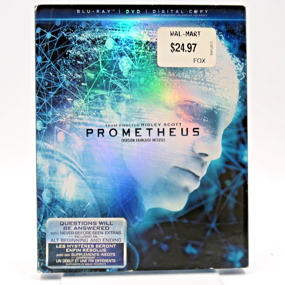 Prometheus Blu-ray DVD 2012 Ridley Scott Fassbender Theron Elba Rapace
